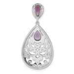 Sterling Silver Rhodium-plated Polished Amethyst Pendant - Image 4