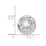 Sterling Silver Platinum-plated Polished Vibrant CZ Circle Pendant - Image 3