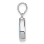 Sterling Silver Rhod-plated Lab Created Opal Teardrop Pendant - Image 2