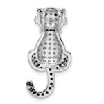 Sterling Silver Rhodium-plated CZ Cat Slide Pendant - Image 4