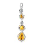 Sterling Silver Rhodium-plated Citrine Pendant - Image 4