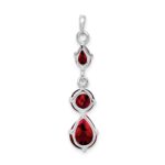 Sterling Silver Rhodium-plated Garnet Pendant - Image 4
