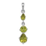 Sterling Silver Rhodium-plated Peridot Pendant