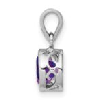 Sterling Silver Rhodium-plated Polished Amethyst Round Pendant - Image 2