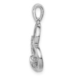 Sterling Silver Rhodium Diam. Hearts Pendant - Image 2