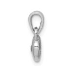 Sterling Silver Rhodium-plated Polished CZ Heart Children's Pendant - Image 2