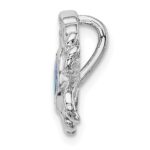 Sterling Silver Rhodium-plated Blue Inlay Created Opal Crab Slide - Image 2