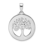 Sterling Silver Rhodium-plated White MOP Tree of Life Pendant - Image 3