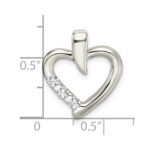 Sterling Silver Polished w/CZ Heart Slide - Image 4