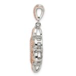 Sterling Silver Plat-plate Rose-tone Vibrant CZ Fancy Penda - Image 2