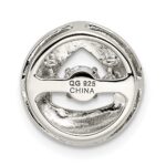 Sterling Silver Platium-plated Rose-tone Vibrant CZ Chain Slide - Image 4