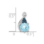 Sterling Silver Rhodium-plate Dia. Swiss & London Blue Topaz Pendant - Image 4