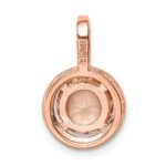 Sterling Silver Rose-tone / CZ Round Halo Pendant - Image 3