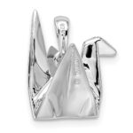 Sterling Silver Rhodium-plated Origami Crane Pendant - Image 3