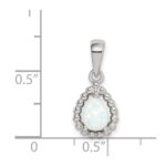 Sterling Silver Lab Created Opal Pendant - Image 4