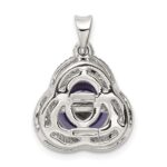 Sterling Silver Rhod-pltd Black FWC Pearl and White Topaz Pendant - Image 4