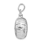 Sterling Silver Rhodium-plated Puffed Ash Holder Pendant - Image 2
