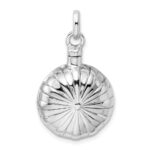 Sterling Silver Rhodium-plated Puffed Ash Holder Pendant - Image 3