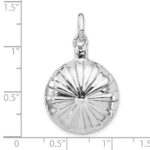 Sterling Silver Rhodium-plated Puffed Ash Holder Pendant - Image 4