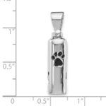 Sterling Silver Rhodium-plated Enameled Paw Prints Ash Holder Pendant - Image 4