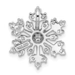 Sterling Silver Rhodium-plated CZ Snowflake Chain Slide - Image 3
