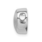 Sterling Silver Rhodium-plated Scratch Finish Heart Chain Slide - Image 2