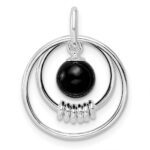Sterling Silver Polished Onyx in Circles Pendant - Image 4
