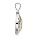Sterling Silver Rhodium-plated Glass Teardrop Pendant - Image 2