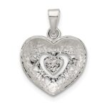 Sterling Silver Polished Heart Pendant - Image 4
