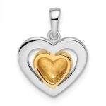 Sterling Silver RH-plated & Gold-plated Heart Pendant - Image 4