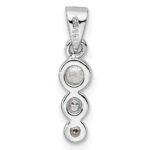 Sterling Silver RH Polished CZ  Pendant - Image 4