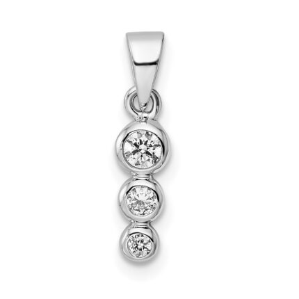 Sterling Silver RH Polished CZ  Pendant