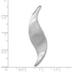 Sterling Silver RH-plated Brushed & Polished Curved Chain Slide - Image 3