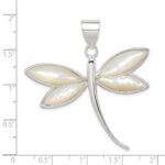Sterling Silver White Shell Dragonfly Pendant - Image 3