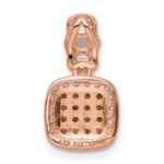 Sterling Silver Rose-tone Black Rhodium-plated Fancy CZ Pendant - Image 4