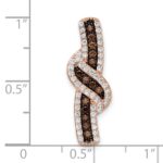 Sterling Silver Rose-tone Black Rhodium-plated CZ Fancy Chain Slide - Image 3