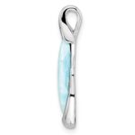 Sterling Silver Rhodium-plated Polished Larimar Pendant - Image 2