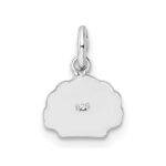 Sterling Silver Rhodium-plated Polished Pink and Orange Enameled Shell Children's Pendant - Image 4