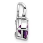 SS Rhod-plated Circle 1.86tw Amethyst/White Topaz Pendant - Image 2