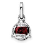 Sterling Silver RH-plated Circle 2.6t.w. Garnet/White Topaz Pendant - Image 4