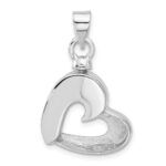 Sterling Silver Rhodium-plated Enamel Heart with Paw Prints Pendant - Image 3