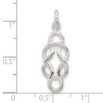 Sterling Silver Polished Double Fancy Knot Pendant - Image 4