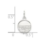 Sterling Silver E-coated Textured Circle Charm - Image 4