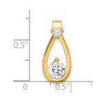 Sterling Silver Gold-tone with CZ Teardrop Shape Chain Slide - Image 4