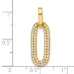 Sterling Silver Gold-tone with Micro Pave CZ Pendant - Image 4