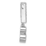 Sterling Silver Rhodium-plated Polished Purple CZ Chain Slide - Image 2