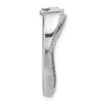 Sterling Silver Rhodium-plated CZ Heart Chain Slide Pendant - Image 2