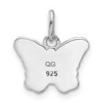 Sterling Silver RH-plated Multi-color Enameled Butterfly Children's Pendant - Image 3