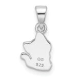 Sterling Silver Rhod-plated Multi-color Enameled Cat Children's Pendant - Image 3