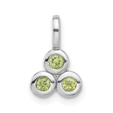 Sterling Silver Rhodium-plated Peridot Pendant
